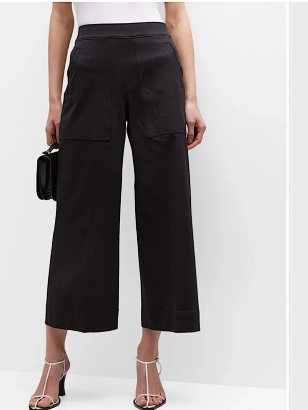 SPANX ON THE GO WIDE LEG CROPPED PANT UTILITY-STYLE POCKETS STRETCH PULL ON sz S